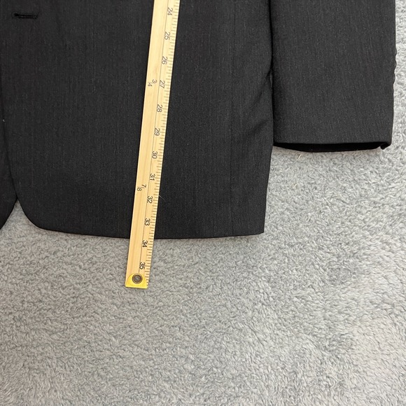 Jones New York Blazer Mens 42R Charcoal Grey Excellent 100% Wool Golden Twist - Picture 10 of 15